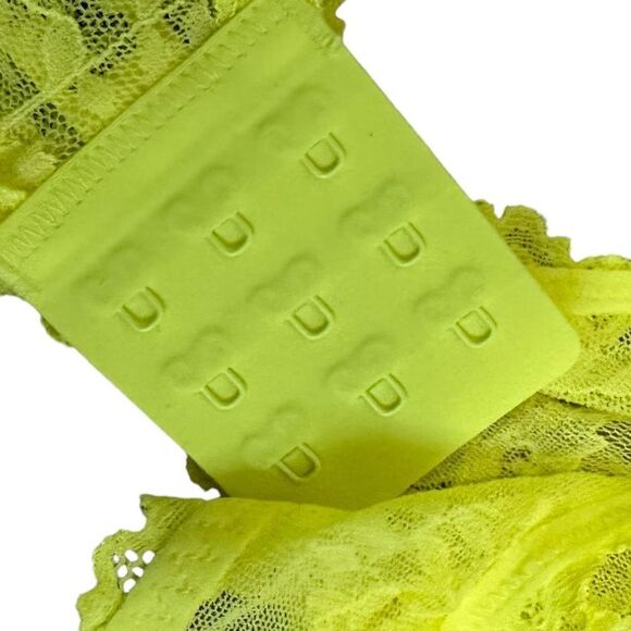 NWT SKIMS Stretch Lace Intimates Plunge Bralette In Yellow Neon Lingerie Bra - Picture 7 of 8